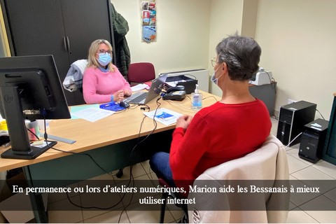 En permanence ou lors d’ateliers numériques, Marion aide les Bessanais à mieux utiliser internet