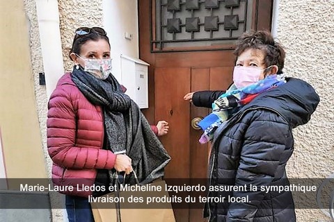 : Marie-Laure Lledos et Micheline Izquierdo assurent la sympathique livraison des produits du terroir local