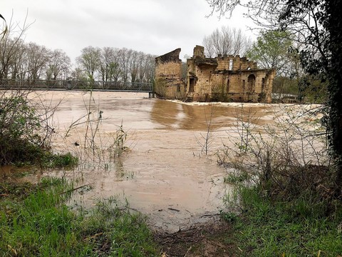 La Guinguette ou les ruines du moulin bladier auront une nouvelle fois vécu une énième crue de l’Hérault