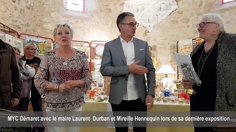 MYC Démaret avec le maire Laurent  Durban et Mireille Hennequin lors de sa dernière exposition