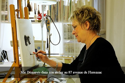 : Mic Démarets dans son atelier au 87 avenue de Florensac