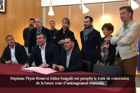 Stéphane Pépin-Bonet et Julien Sangalli ont paraphé le traité de concession de la future zone d’aménagement concertée