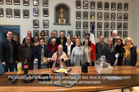 : Fernand Sofio entouré de ses proches et des élus a symboliquement marqué son centième anniversaire