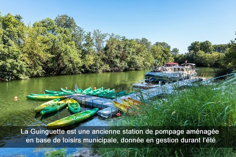 La Guinguette est une ancienne station de pompage aménagée en base de loisirs municipale, donnée en gestion durant l’été