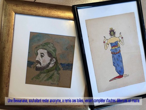 Une Bessanaise, souhaitant rester anonyme, a remis ces toiles, venant compléter d’autres détenues en mairie