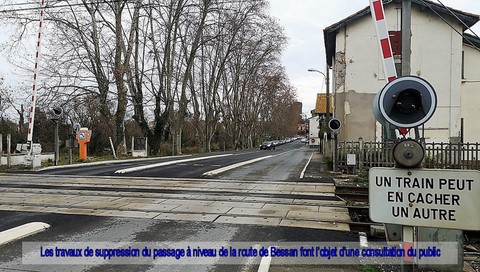 Les travaux de suppression du passage à niveau de la route de Bessan font l’objet d’une consultation du public