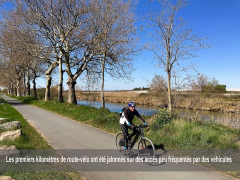 Les premiers kilomètres de route-vélo ont été jalonnés sur des accès peu fréquentés par des véhicules